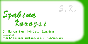 szabina korozsi business card