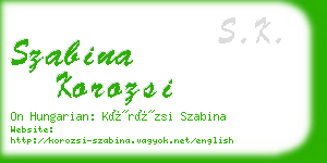 szabina korozsi business card